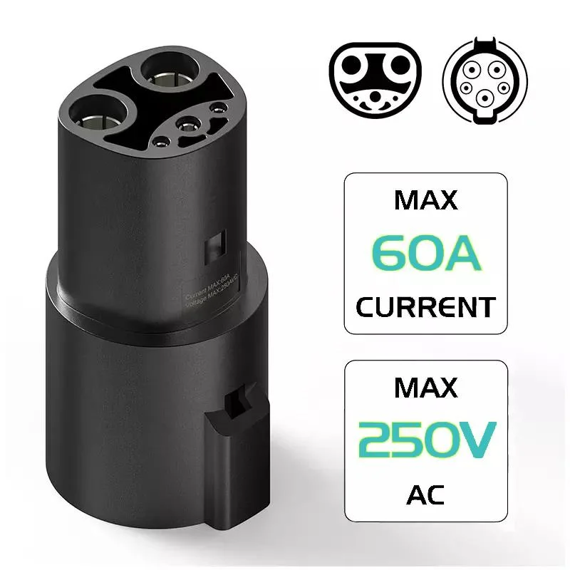 EV Charger Adapter 60 AMP / 250V AC J1172 Type1 to Tpc Plug J1772 to Tesla Charging Adapter